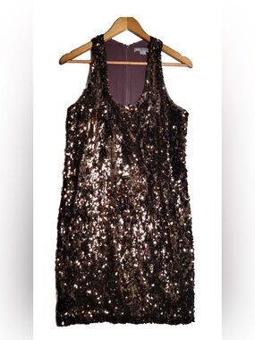 $750 Vince Sequin Party Dress Size 4 Coffee Racerback Excellent condition